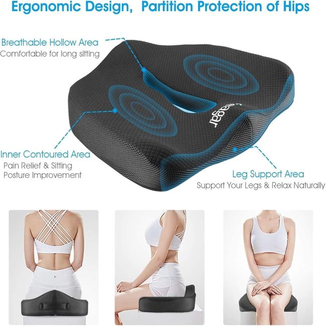 Feagar Sitzkissen Orthopädisches Sitzkissen aus Memory Foam