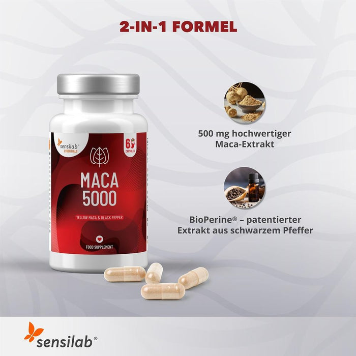 Sensilab Maca-Extrakt mit Piperin, 60 Kapseln