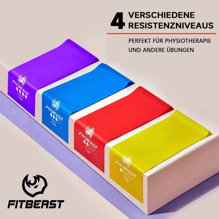 FitBeast Flache TPE-Trainingsbänder, vier Widerstandsstufen