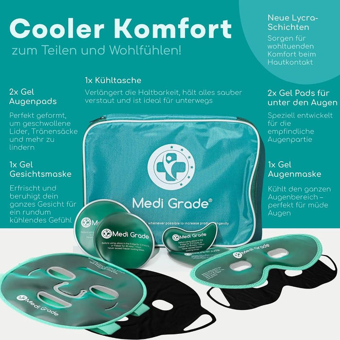 Medi Grade GFS01 Kühlmasken-Kombination für Gesicht und Augen