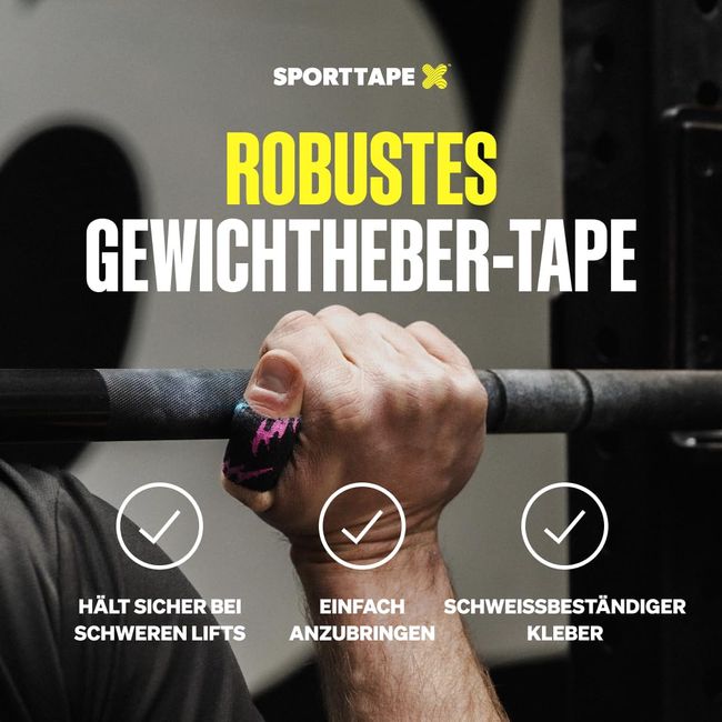 SPORTTAPE Hook Grip Daumentape – 3 Rollen - 3,8 cm x 4,5 Blau