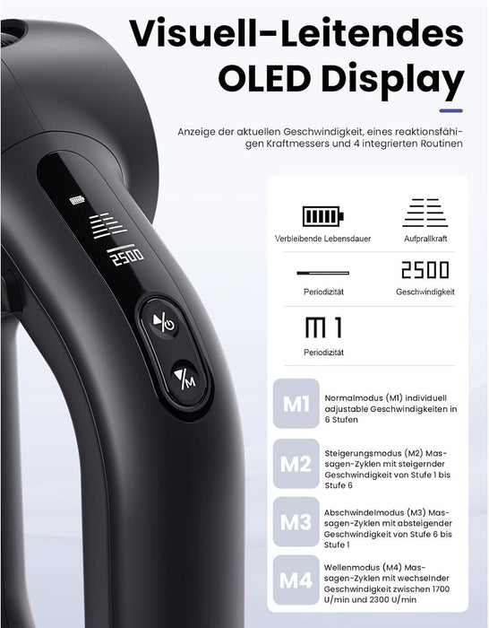 BOB AND BRAD D6 Pro Massagepistole mit OLED-Anzeige