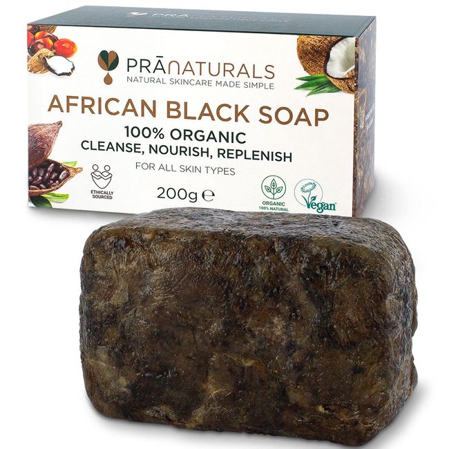 PraNaturals Organisch Afrikanische Schwarze Seife