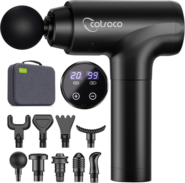 Cotsoco M784 Massagepistole mit neun Aufsätzen