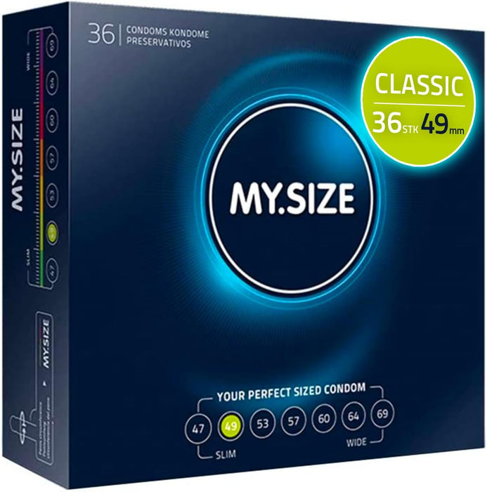 MY.SIZE Classic Kondome Größe 2 I 49 mm Breite I 36 Stück Großpackung