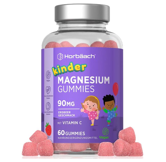 Horbaach Kinder Magnesium Gummibärchen mit Vitamin C