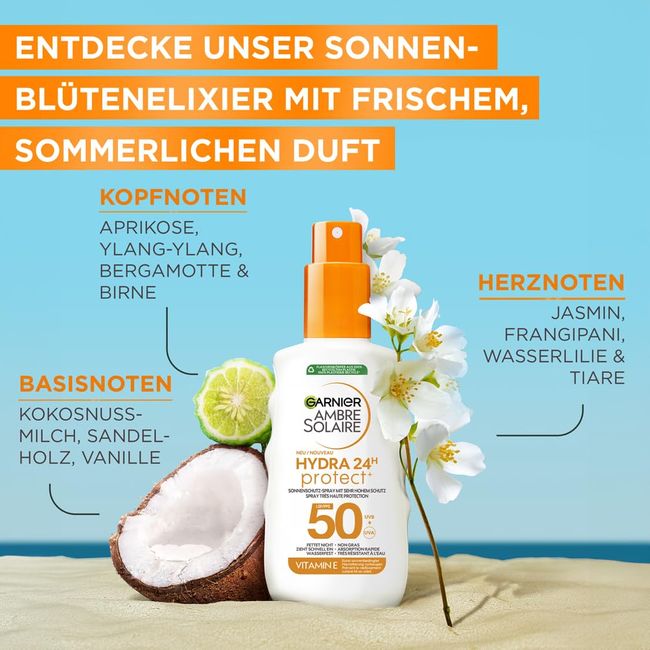 Garnier Ambre Solaire Hydra Protect+ 24h LSF 50 Sonnenschutz-Spray
