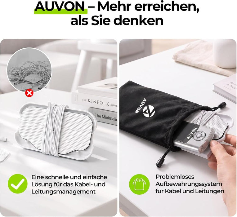 AUVON TENS-Gerät mit 24 Modi und Elektrodenpads