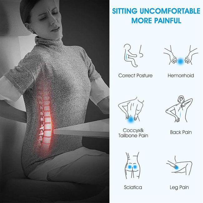 Feagar Sitzkissen Orthopädisches Sitzkissen aus Memory Foam
