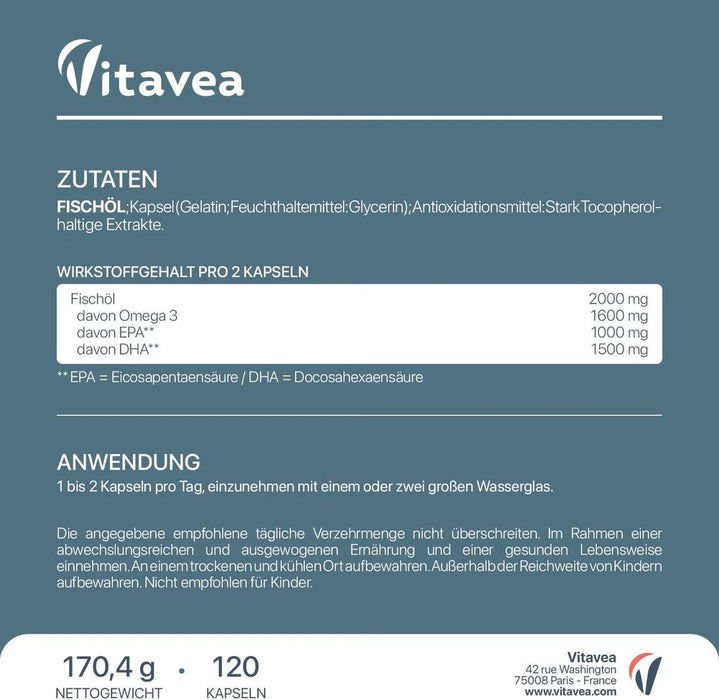 Vitavea Omega-3 Wildfischöl