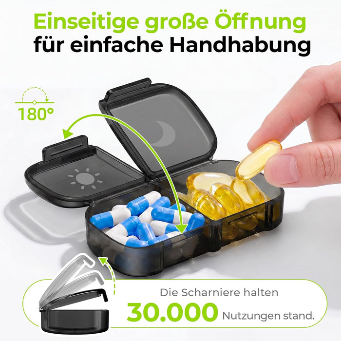 AUVON Wochen-Tablettenbox mit zwei Fächern je Tag