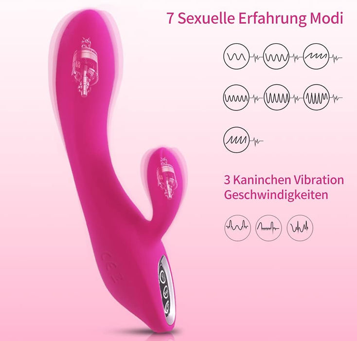 Adorime Rabbit-Vibrator mit sieben Modi in Rosa