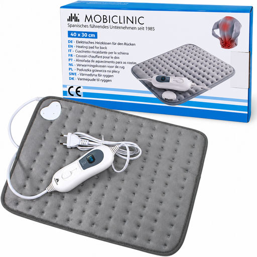 Mobiclinic elektrisches Heizkissen 40 x 30 cm, Grau