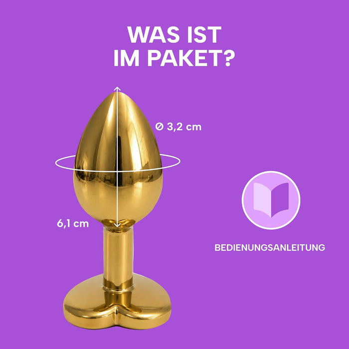 MySecretCase Metall-Analplug mit Herzbasis