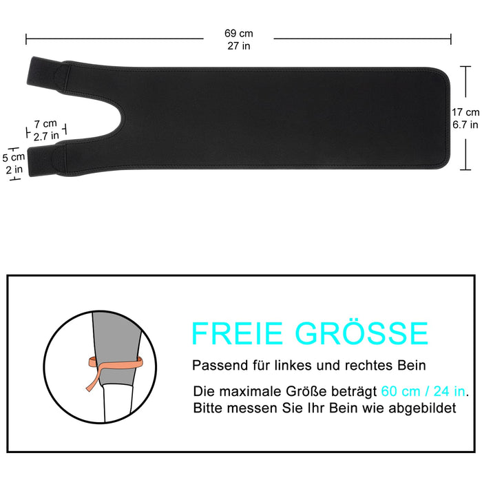 SupreGear Oberschenkelbandage, 68 x 18 cm, schwarz