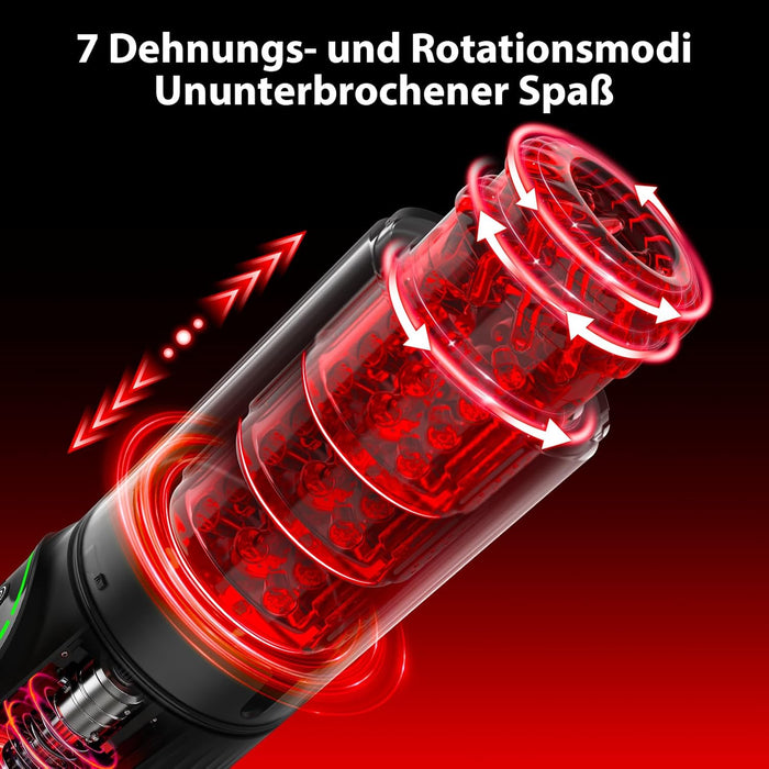 VIJISA Masturbator mit Teleskop-, Rotations- und Saugfunktion, Rot