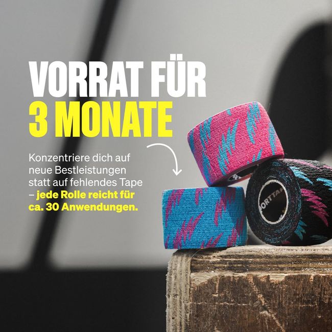 SPORTTAPE Hook Grip Daumentape – 3 Rollen - 3,8 cm x 4,5 Blau