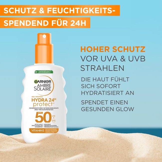 Garnier Ambre Solaire Hydra Protect+ 24h LSF 50 Sonnenschutz-Spray