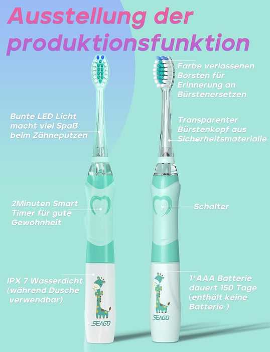 SEAGO Kinderzahnbürste SG-977, grün