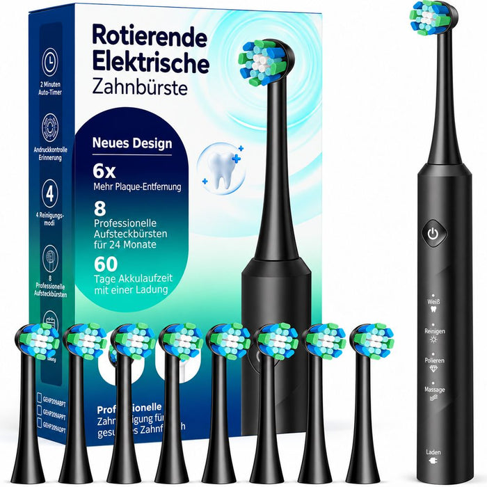 TEETHEORY GEHP209AB-4 rotierende Zahnbürste, schwarz