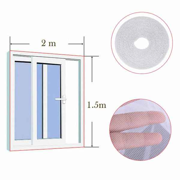 Schneidbarer Mückenschutz zum Aufkleben (150 x 200cm) Universal (3 uds) (Refurbished D)
