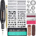 108 Pcs Gravierwerkzeugsatz, Multifunktionaler Gravurstift DIY Drehwerkzeug für Schmuck Glas Holz Metall mit Anreißer, 82 Zubehör und 24 Schablonen