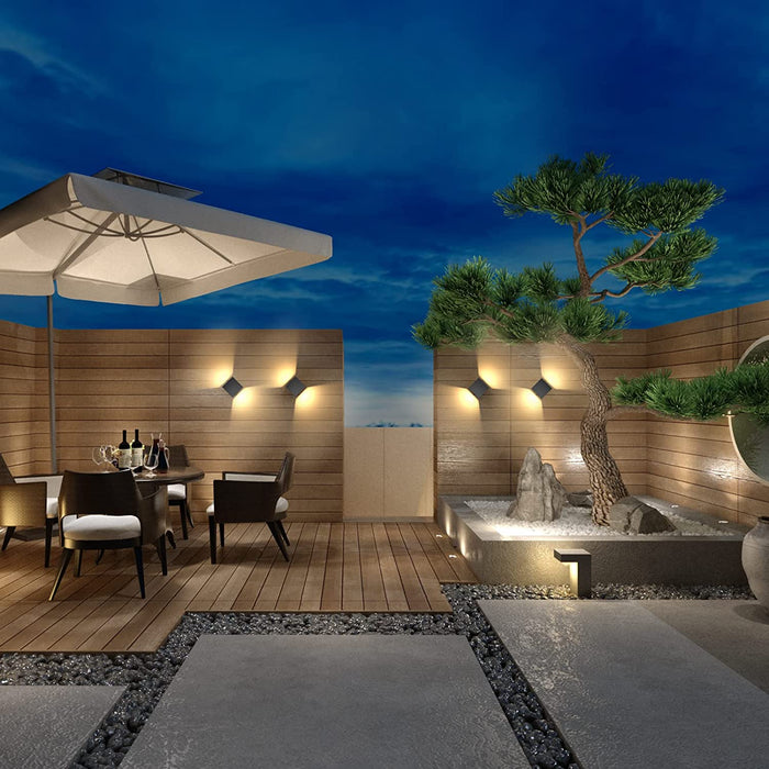12W Wandleuchte Warmweiß Led Innen Außen Badezimmer Wandstrahler Wandlampe Wandbeleuchtung für Schlafzimmer, Wohnzimmer,IP65,Schwarz
