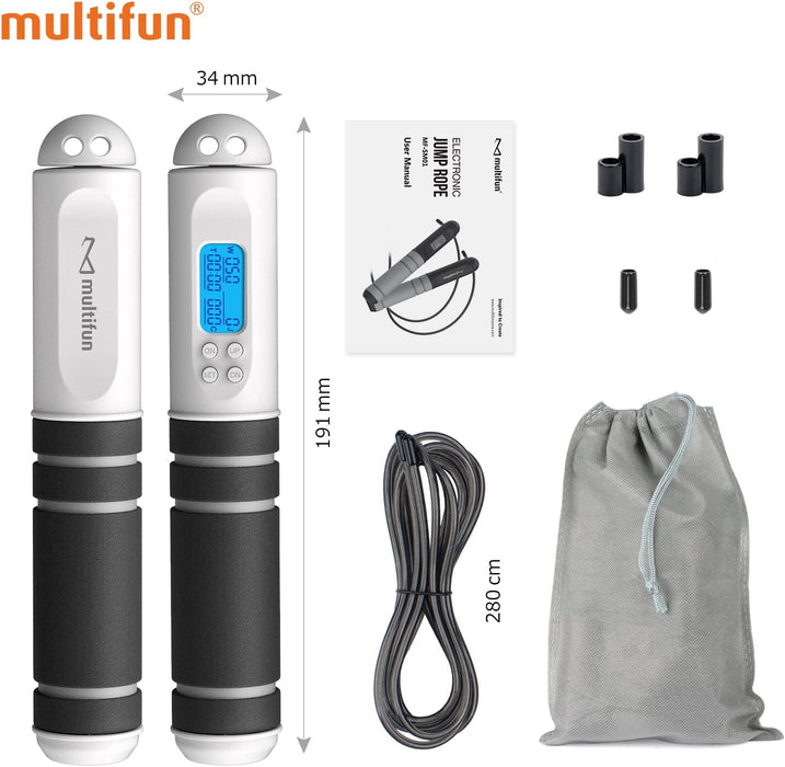 Springseil mit Zähler, Speed Rope Springseil Erwachsene mit Kalorienzähler zum Abnehmen, Fitness Seilspringen mit Kugellager