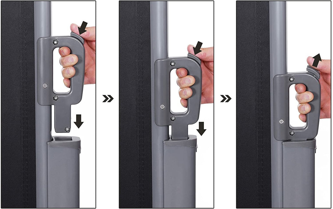 180 x 600 cm (H x L), Doppelseitenmarkise ausziehbar, Sichtschutz, Sonnenschutz, TÜV SÜD GS Zertifiziert, verdickter Polyester 280 g/㎡, rauchGrau