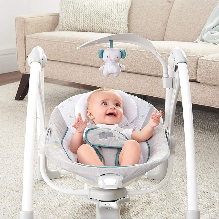 2 in 1 faltbare Schaukel und Sitz mit Vibration, Melodien, fünf Schaukeleinstellungen und Batterien