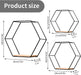 3er-Set Hexagon Wandregal Hängeregal, Metall und Holz Schweberegal Wandaufbewahrung Organizer für Küchenregal, Badezimmer, Schlafzimmer