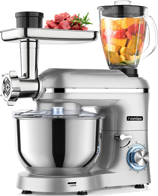 3 in 1 Universal Küchenmaschine 1800W Multifunktionale Knetmaschine 6-stufige Gescheindigkeit Mixer, mit Fleischwolf, 1.5L Saftpresse