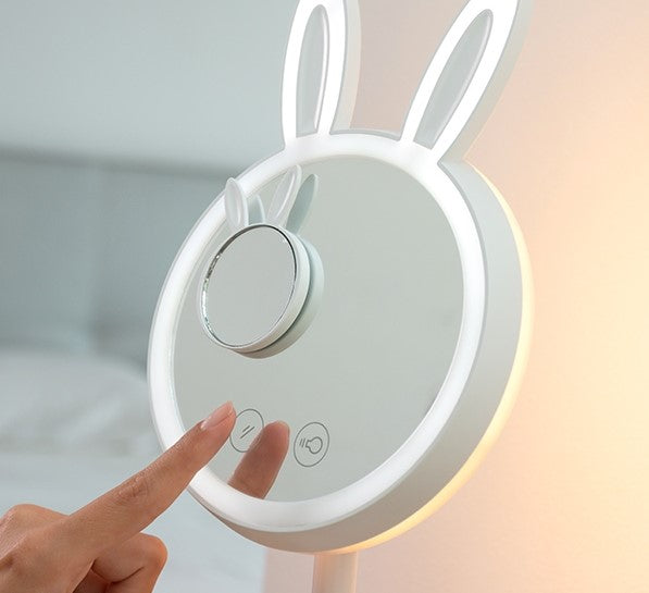 Kosmetikspiegel mit LED Beleuchtung - inkl. Magnetischer Mini-Spiegel mit 7-facher Vergrößerung- Wiederaufladbar - 2 LED (Warmweiß, Kaltweiß) - Spiegel mit Beleuchtung