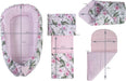 5 teilig Babynestchen Set Babynest 90x50 herausnehmbarer Einsatz Bett Kuschelnest Krabbeldecke Medi Partners für Babys Neugeborene 100% Baumwolle