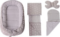 5 teilig Babynestchen Set Babynest 90x50 herausnehmbarer Einsatz Bett Kuschelnest Krabbeldecke Medi Partners für Babys Neugeborene 100% Baumwolle 