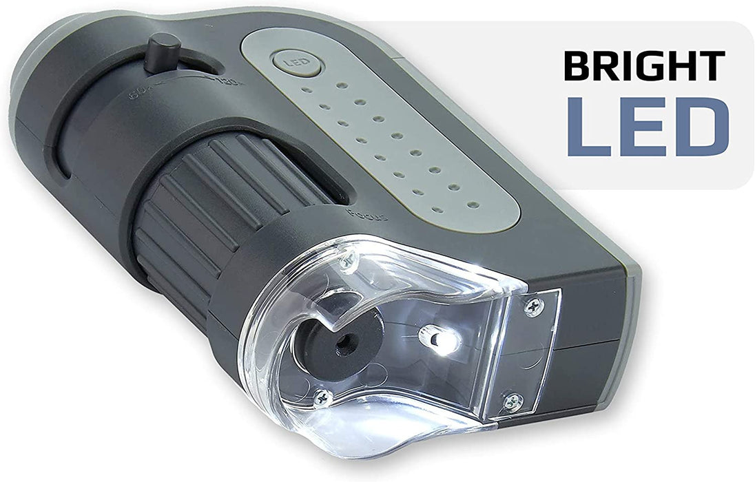60x-120x LED Taschenmikroskop mit asphärischem Linsensystem