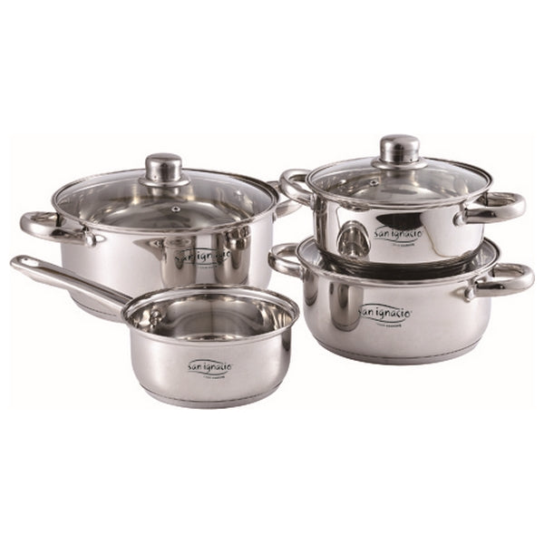 Topfset San Ignacio Cassel Edelstahl Silberfarben (7 pcs)