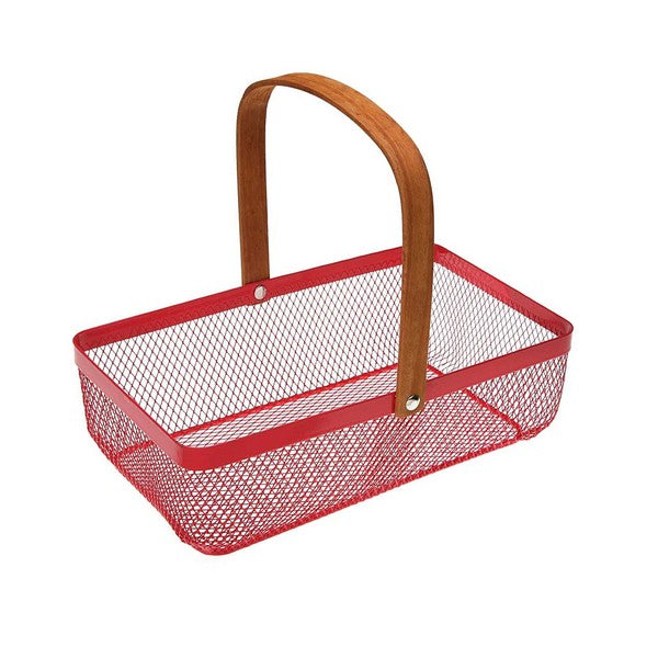 Korb Metall (17 x 9,5 x 29 cm) Rot