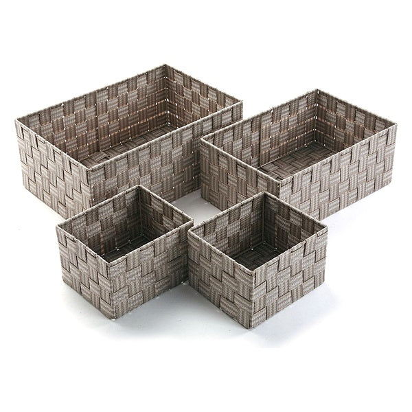 Satz stapelbarer Organizerboxen Textil (4 Stücke) (25 x 15 x 38 cm)