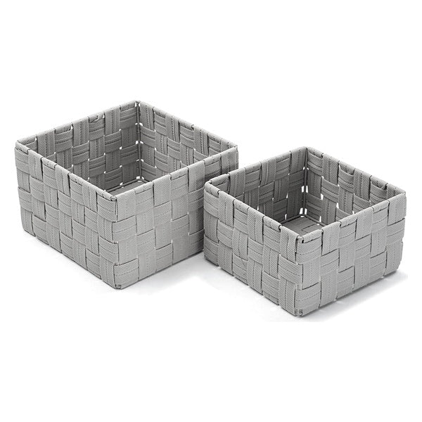 Satz stapelbarer Organizerboxen Grau