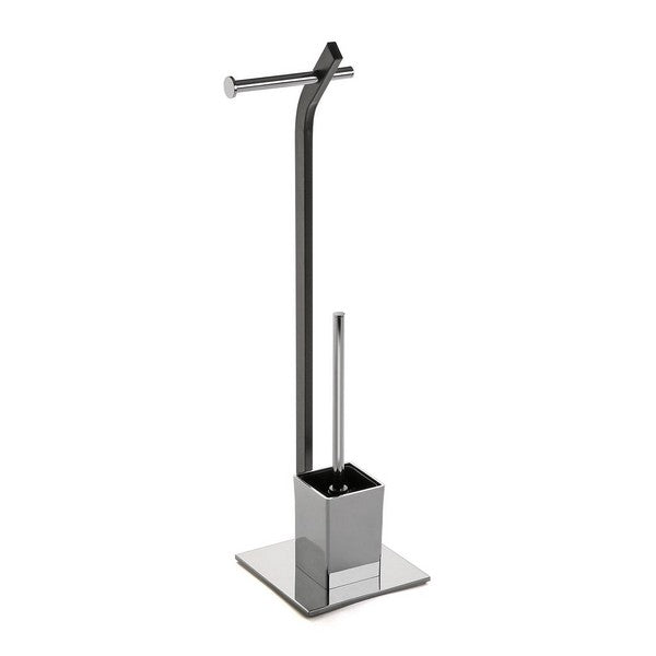 Toilettenpapierhalter mit Bürstenhalterung Metall (20 x 74 x 20 cm)