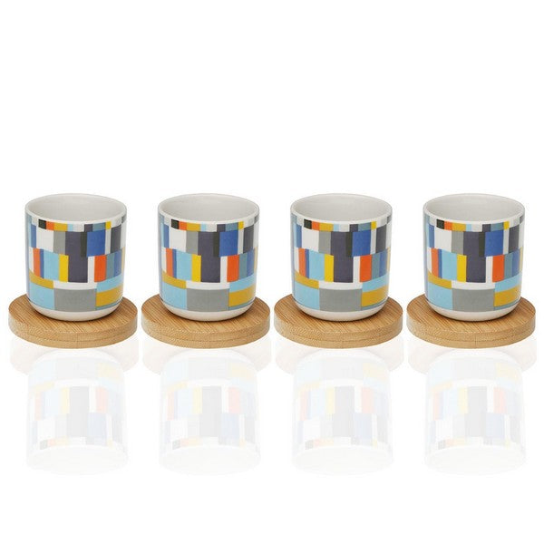 Satz von Kaffeetassen Etna Bambus Porzellan (4 pcs)