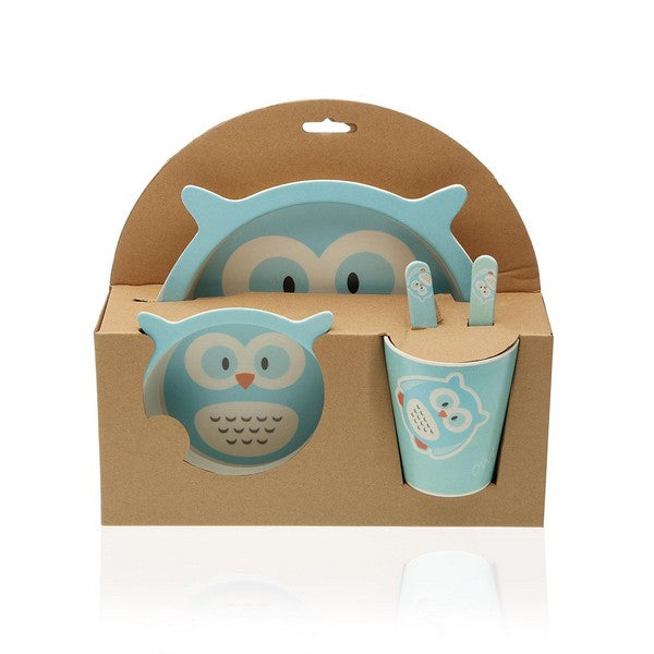 Geschirr-Set Bambusfaser Für Kinder Eule (5 pcs)