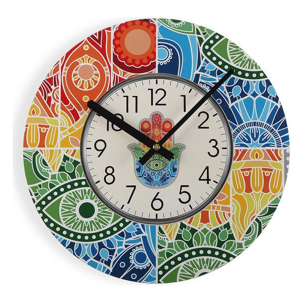 Uhr Hamsa Holz (4 x 29 x 29 cm)