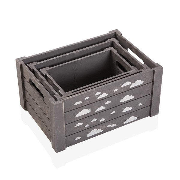 Set dekorativer Karten Wolken Holz (3 pcs)