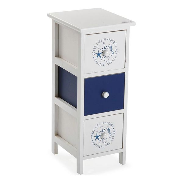 Schubladenschrank Holz MDF Nautisch 3 Schubladen (29 x 62 x 25 cm)