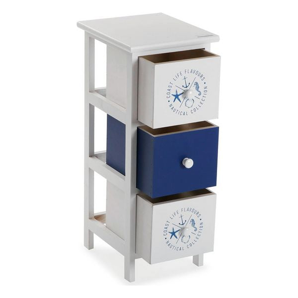 Schubladenschrank Holz MDF Nautisch 3 Schubladen (29 x 62 x 25 cm)