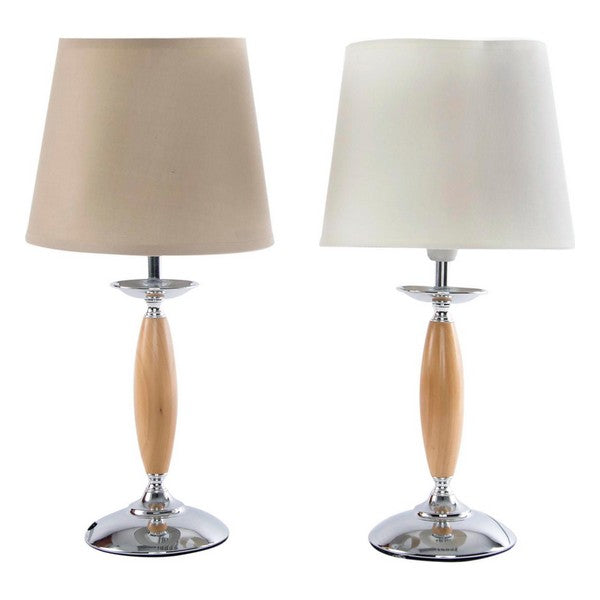 Tischlampe Dekodonia Polyester Holz Metall Chic (2 pcs)