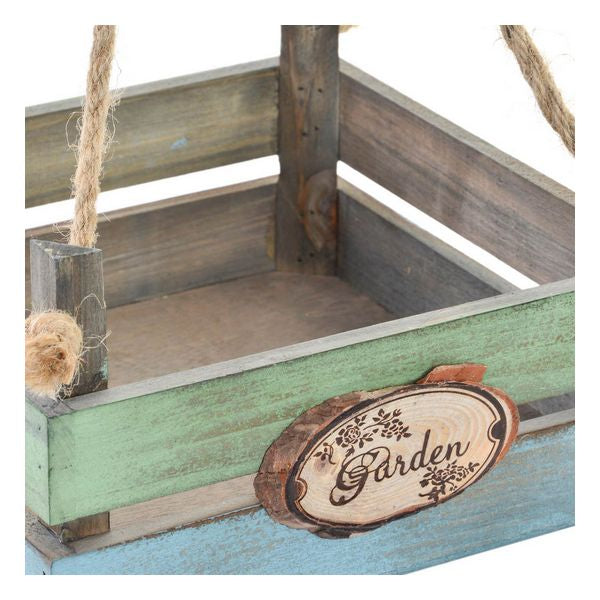 Blumentopf Dekodonia Garden Holz Schnur (3 pcs) (23 x 13 x 23 cm) (28 x 13 x 28 cm) (33 x 33 x 13 cm)