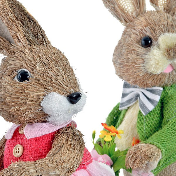 Deko-Figur Dekodonia Polyester Faser Hase (24 x 13 x 36 cm)